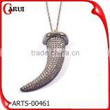 Mens Black Chain Necklaces Gay Sex Crystals Stainless Steel Spike Necklace Pendants thumbnail-1