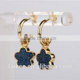 Wholesale Fashion Lady's Jewelry 925 Sterling Silver Earring Gold Plated Wax Micro Pave Setting Earring thumbnail-4