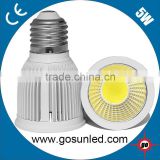 Lot size 5W PAR16 COB LED spotlight MR16/GU10/E27 White Dimmable CE&RoHS in China