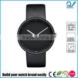 Wrist Watch in 18/10 Stainless Steel Mat With Leather Strap Brown Watch Oem thumbnail-3