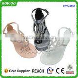 hot selling ladies fancy flat sandal pvc jelly fashion sandals