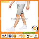 Light Grey Super Skinny Destroyed Wash Denim Shorts Jeans Shorts With Spray Coating For Men thumbnail-3