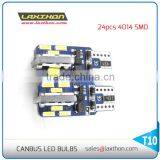 High Quality 16V T10 24 Pcs 4014 SMD Stable Current Canbus Led Auto Light