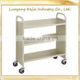 Book Cart for Teachers Home Book Trolley Fiat Book Cart Metal Bookcart/mdf & Steel 3-tier Library Book Carts Trolley Cart thumbnail-5