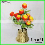 home decoration,12 heads yellow-red bulk cheap artificial foam apple plants making