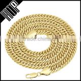 9mm 14k Gold Plated Double Cuban Link Curb Chain Necklace
