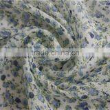 Blue Floral Printed Wool Scarf With Tassel thumbnail-3