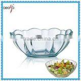 High quality flower design cheap salad glass bowl set for gift