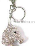 Fashion Key Chain With Horse Head Pendant Zinc cz Stones thumbnail-1
