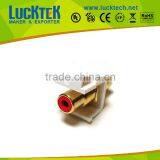 Keystone Jack Stereo- RLK With RED Center, Golden Plated