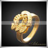 18K Gold Plated Flower Shape Copper Smooth Wholesale Gay Men Ring thumbnail-1