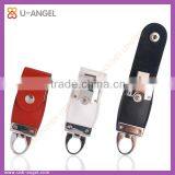 Leather usb flash drives 8gb usb memory stick leather usb pen drive with key chain