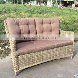 WICKER SOFA SET (2 CHAIRS+1 BENCH+1 TABLE+ CUSHION SET)/ POLY RATTAN FURNITURE