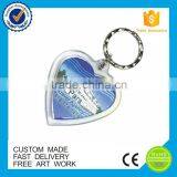 High Quality Heart Shape Printed Logo Custom Advertising Acrylic Keychain