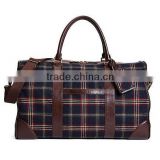 Elegant designer duffel bags with genuine leather trim