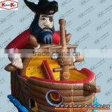 Awesome Captain Printing Inflatable Pirate Ship Bouncer With Slide