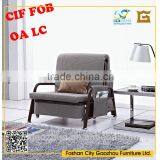 Modern style middle density sponge,hardware tube structure,fabric mulfunctional Sofa chair wirh stainless steel legs