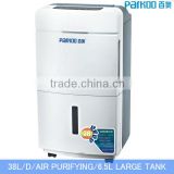 Guangzhou most popular 38L/DAY air purifier and dehumidifier with 5L large water tank