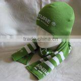 2015 Acrylic Jacquard Striped Knitted Hat Scaf Set Skull Designs