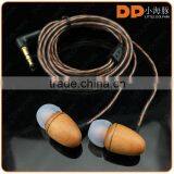 Fashion design wire wood earphones promotion headphones with microphone