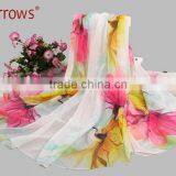 Infinity Chiffon 100% Polyster Silk Imitated Fabric Material Women Girls Scarves and Shawls Wrap With Printed Patterns thumbnail-5