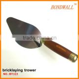 BT325 Bricklaying Trowel with Wooden Handle and Carbon Steel Blade