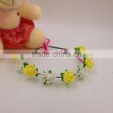 9 Rose Flower Headband With Adjustable Ribbons,beautiful Mixed Colorful Flower Hairband Headband thumbnail-4