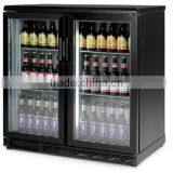 Black Air-cooling Double Door Bar Bottle Cooler