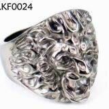 Fashion Party Titanium Stainless Steel Men's Solomon Skull Ring thumbnail-4