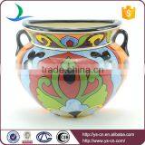 YSfp0010 Handprint Antique Flower Pot With Colorful Designs thumbnail-3