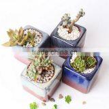 Attractive Kiln Glaze Square Mini Ceramic Flower Pots thumbnail-2