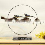 Resin Silver Bird Figurines Standing on Branch Decoration thumbnail-1