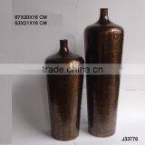 Cone Shape Hammered Vase in Two Sizes in Antique Antique Brass Finish thumbnail-1