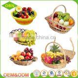 Custom Eco-friendly rattan wicker flower fruit basket wedding decorations supplies