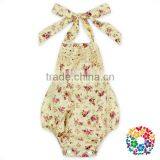 New Design Infant Baby Summer Tassel Halter Maize Floral Baby Romper thumbnail-1