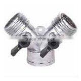 3/4" Zinc Hose Splitters With Valves One Female Thread With Another Male Thread thumbnail-1