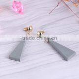 Korea Style Stud Personality Triangle Wooden Earrings thumbnail-3
