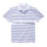 White Polo Shirt in Blue Stripe thumbnail-1