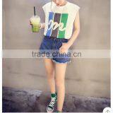 Lady T-shirt , Sleeveless Round Neck t Shirt for Sexy Women thumbnail-2