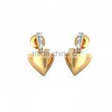 Gold Plated Fancy CZ Studded Heart Earrings thumbnail-1