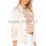 2017 MGOO Customize Satin Bomber Jacket Peachy Embroidery Windbreaker Sports Jacket For Women Clothing Manufacturing thumbnail-3