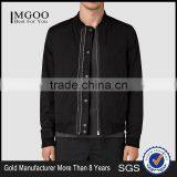 MGOO High Quality Custom Black Fashion Bomber Jackets Brand Designs Tops Mens Zip Up Long Sleeves Jacket thumbnail-1