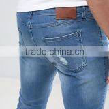 2017 Blue Ripped Skinny Fit Distressed Mens Biker Jeans Stretch-cotton Jeans thumbnail-5