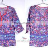 Latest Fashion Chiffon Lady Top Designer Printed Blouse Designs thumbnail-1