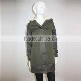 Dark Green Long Trench Coat for Women thumbnail-2