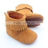 2017 Spring New Arrival Leather Material Moccsins Baby Football Boot thumbnail-1