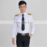 Juqian Custom Good Quality Long Sleeve Pilot Shirt,Man Airline Uniform,White Mens Airline Pilot Unform Shirts thumbnail-1