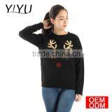 Christmas Jumper Sweater American Style Women Glitter Reindeer Party Knit Sweater thumbnail-2