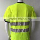100% Polyester Pique Fabric hi Vis Short Sleeve Custom Safety T-shirt thumbnail-3