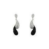 Black & White Series 925 Sterling Silver Earring For Anniversary , Rhodium Plating IE1104